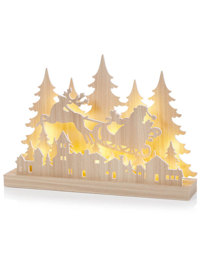 43cm B/O Lit Santa in Sleigh