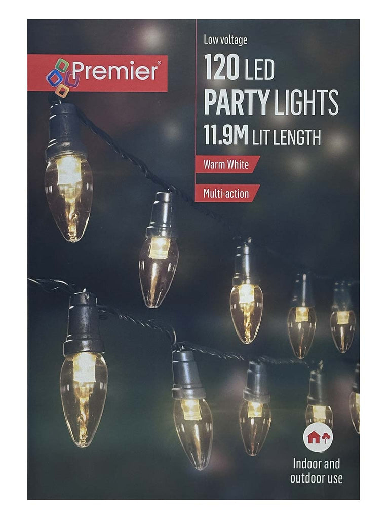 120 Large LED Multi-Action Lights - Warm White