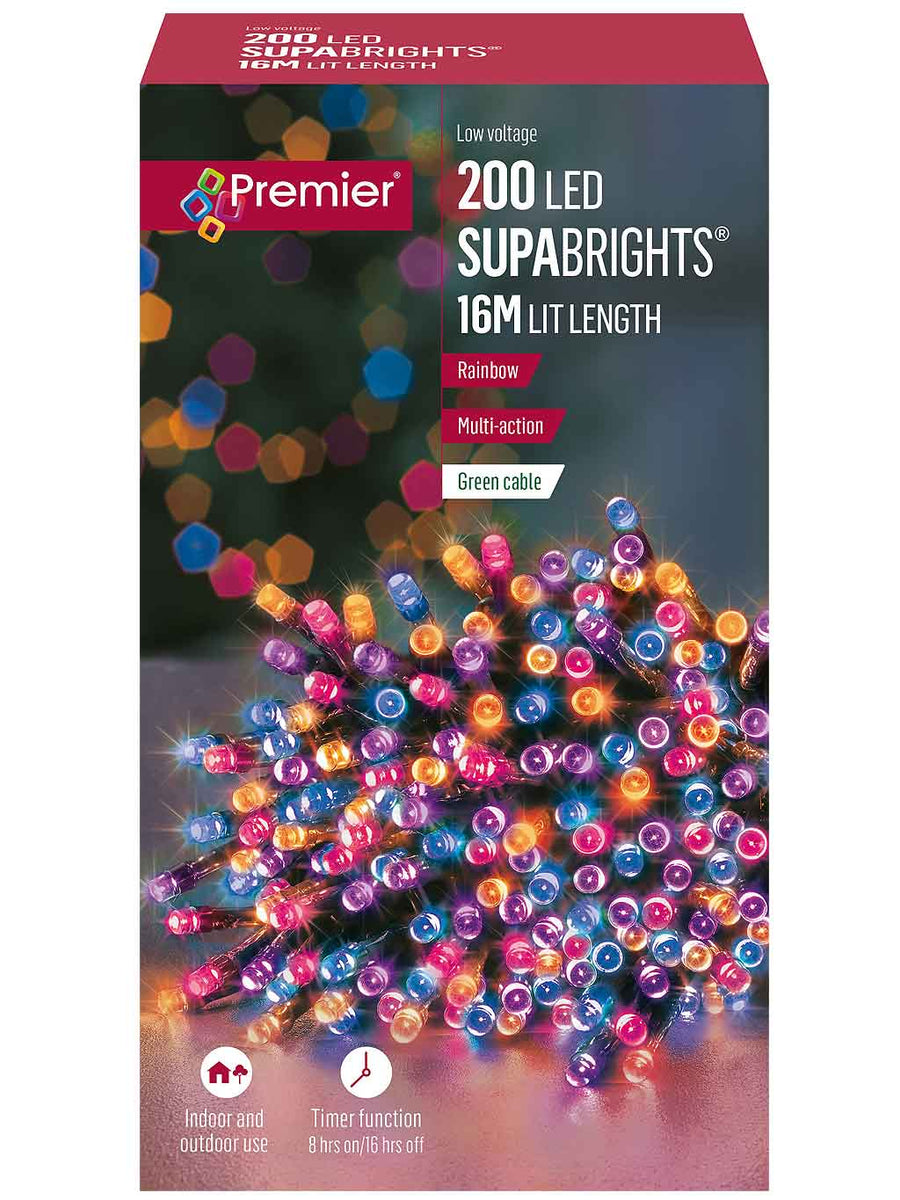 200 Multi-Action LED Supabrights with Timer - Rainbow – Seasons ...