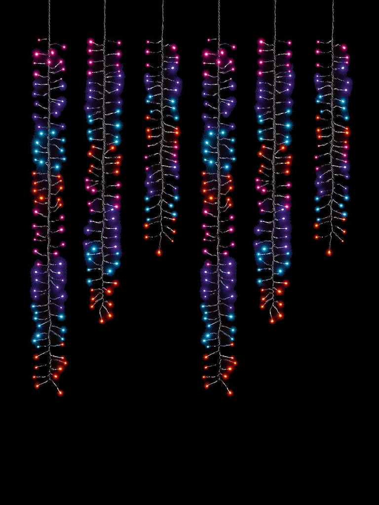 384L Multi-Action 6 Drop Tree Cluster with Rainbow LEDs & Timer