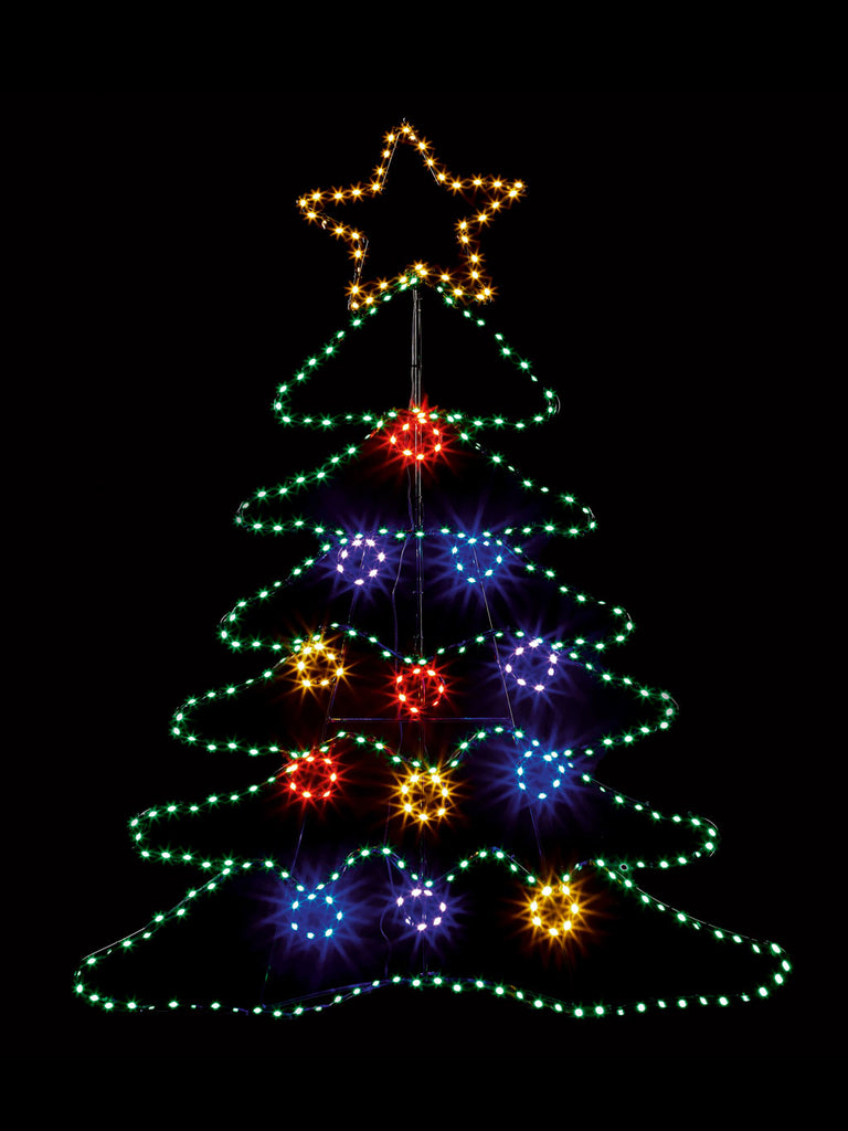 1.2m Twinkling Flexi Bright Xmas Tree with 385 LEDs - Multicolour