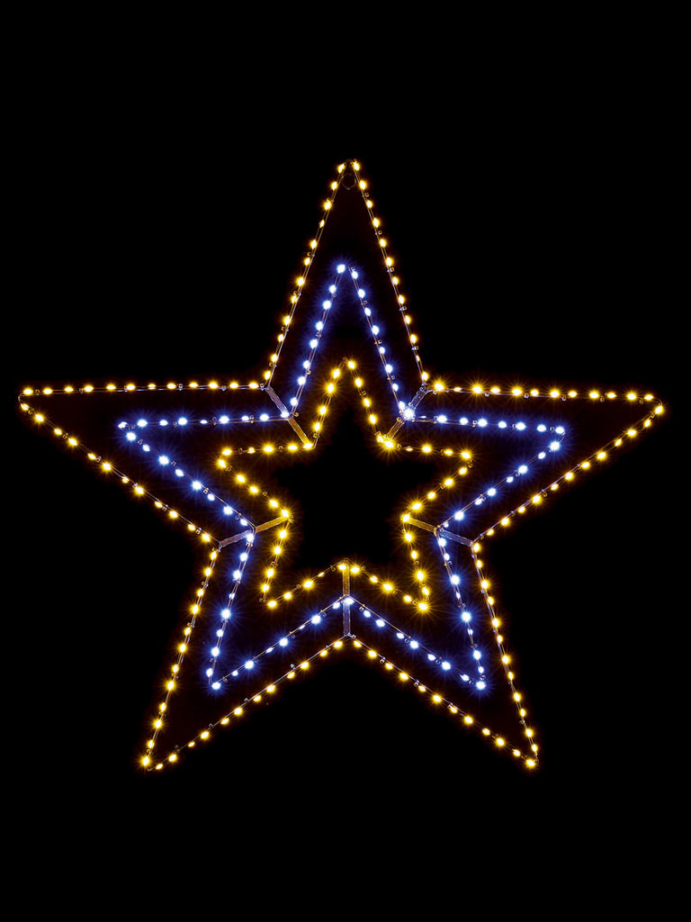 79cm Flashing Flexi Bright Star with 248 LEDs - White & Warm White