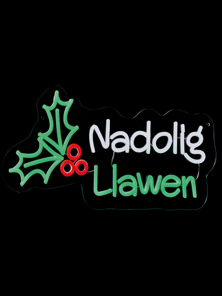 50cm Hanging Neon Sign - Nadolig Llawen
