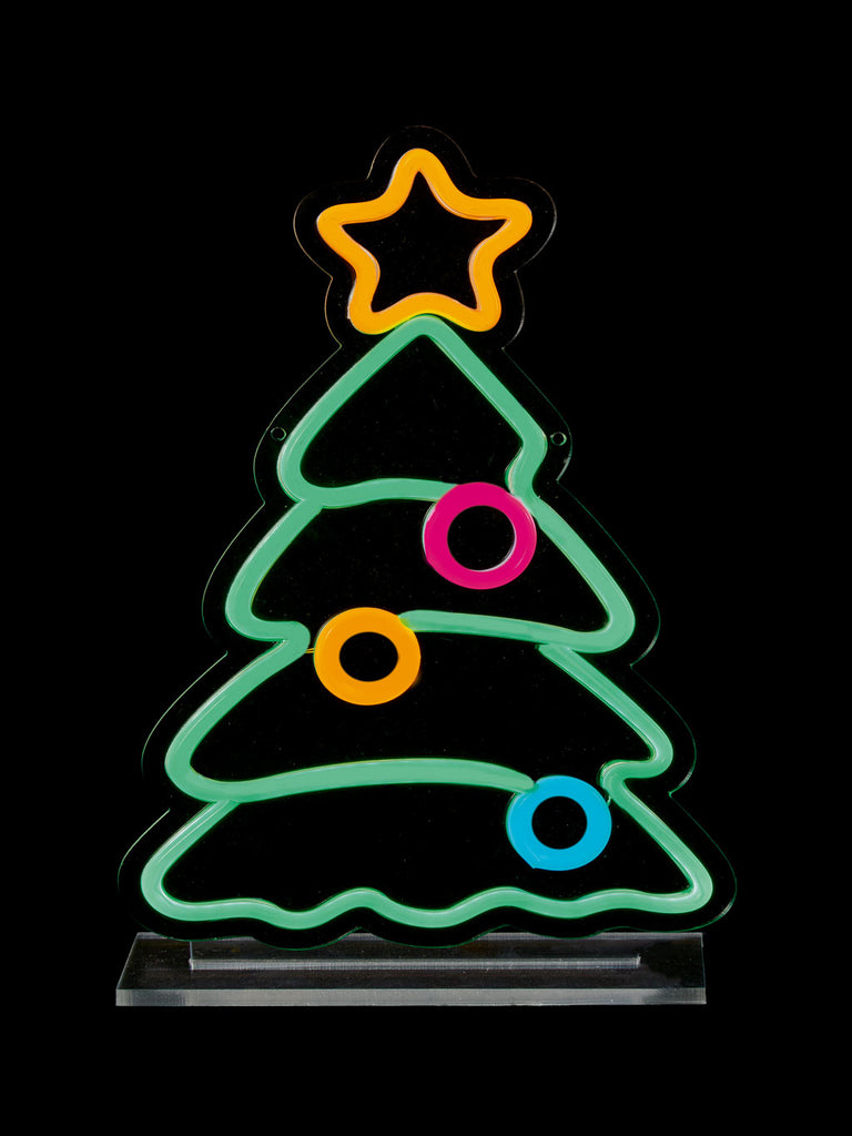 25cm Table Top Neon Sign - Christmas Tree