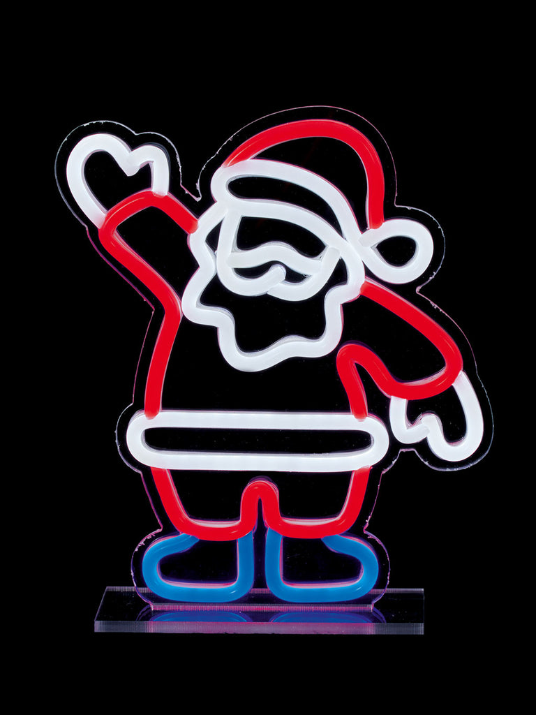 25cm Table Top Neon Sign - Santa