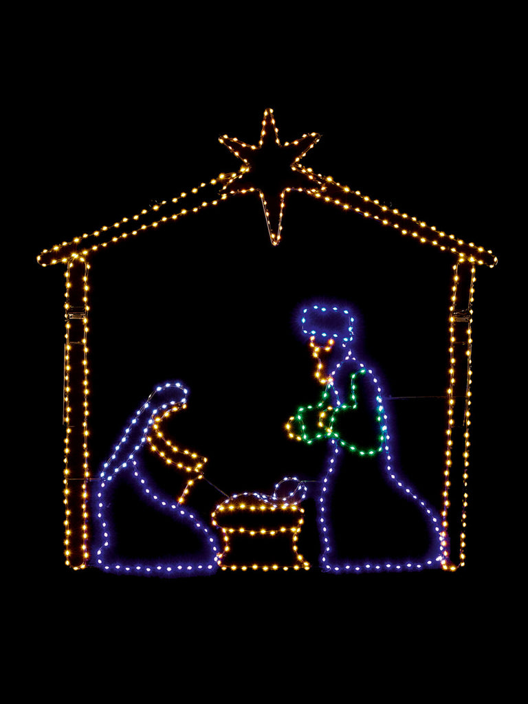 1.1m Twinkling Flexi Bright Nativity Scene with 521 LEDs
