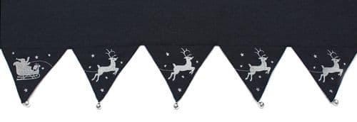 Night Flight Mantel Piece Runner - Pewter/Silver