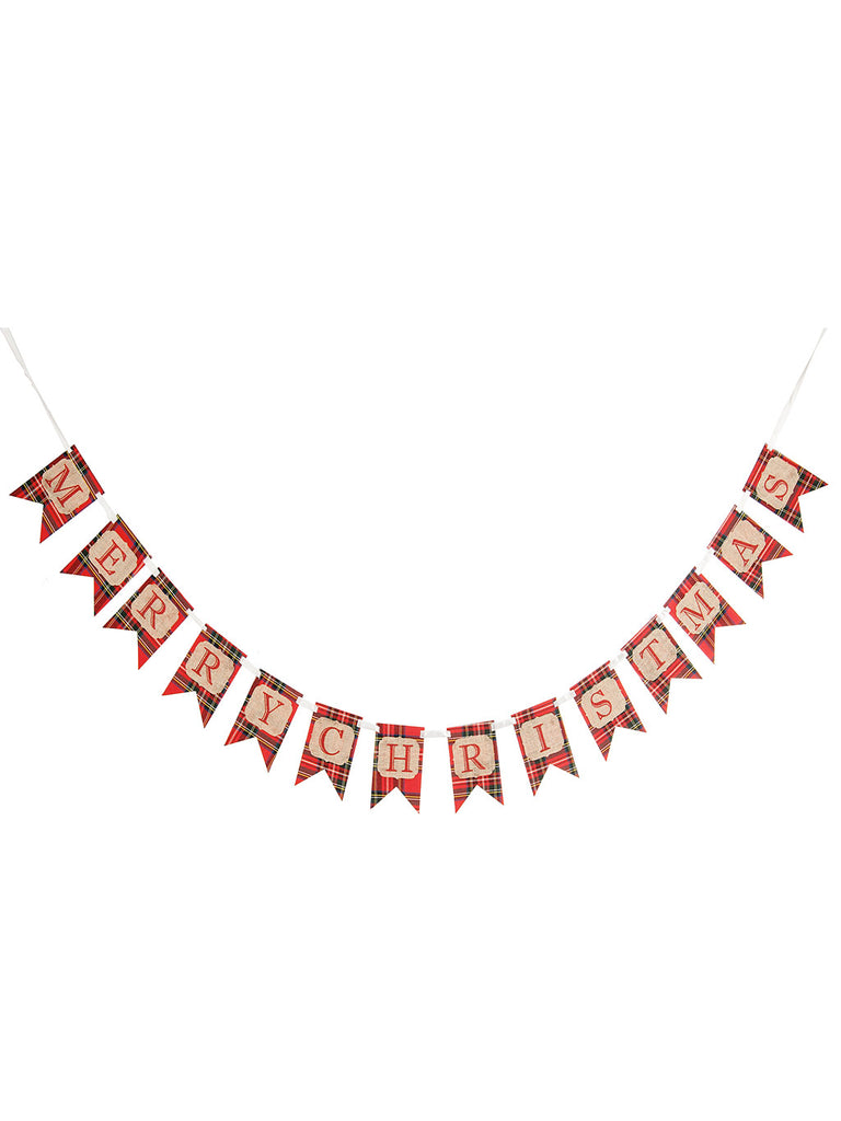 200cm Merry Christmas Tartan Bunting