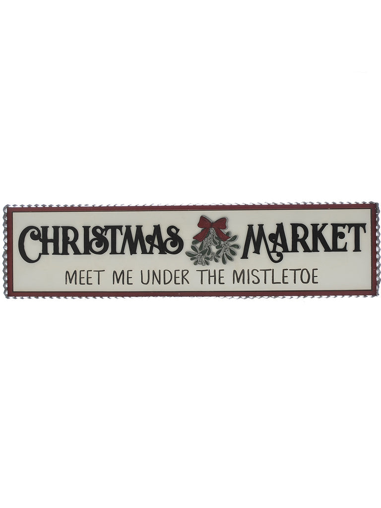 82cm White Wooden Christmas Market sign