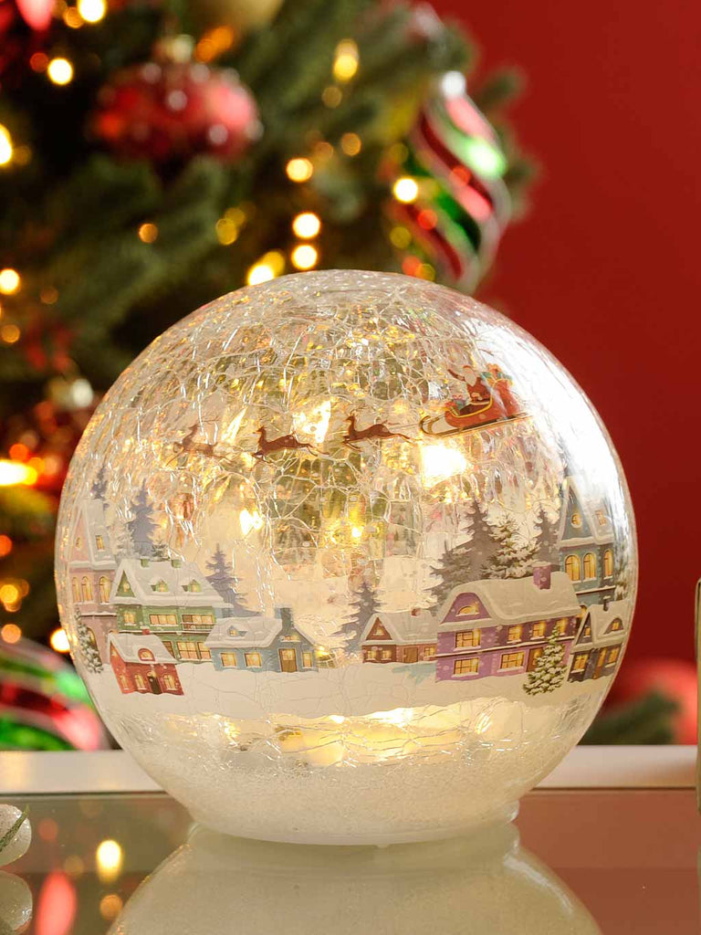 15cm B/O Twinkling Crackle Effect Village Ball