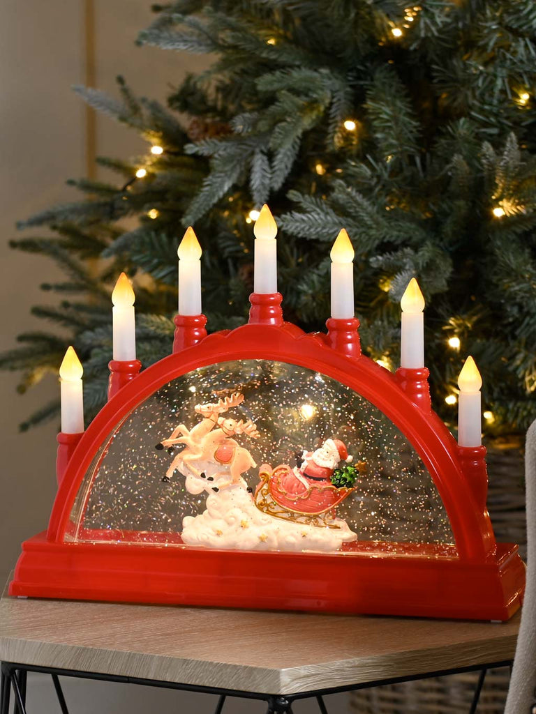 32cm B/O Lit Santa Water Spinner Candlebridge