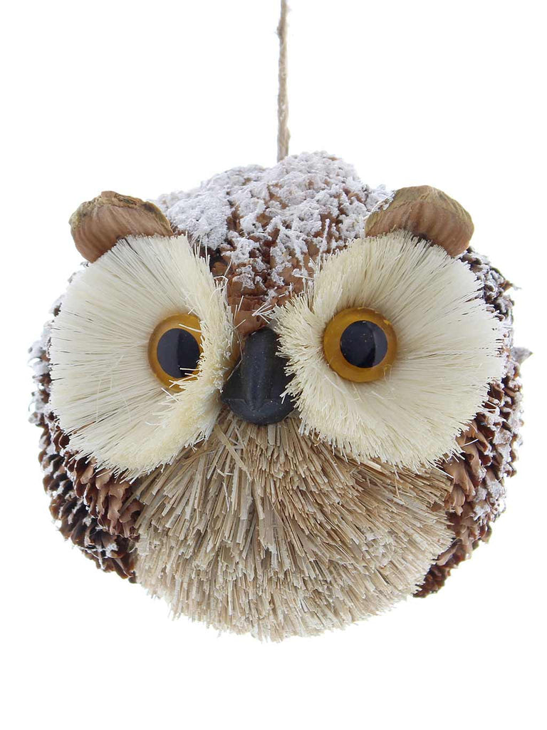 11cm Black Beak Pinecone Bristle Owl