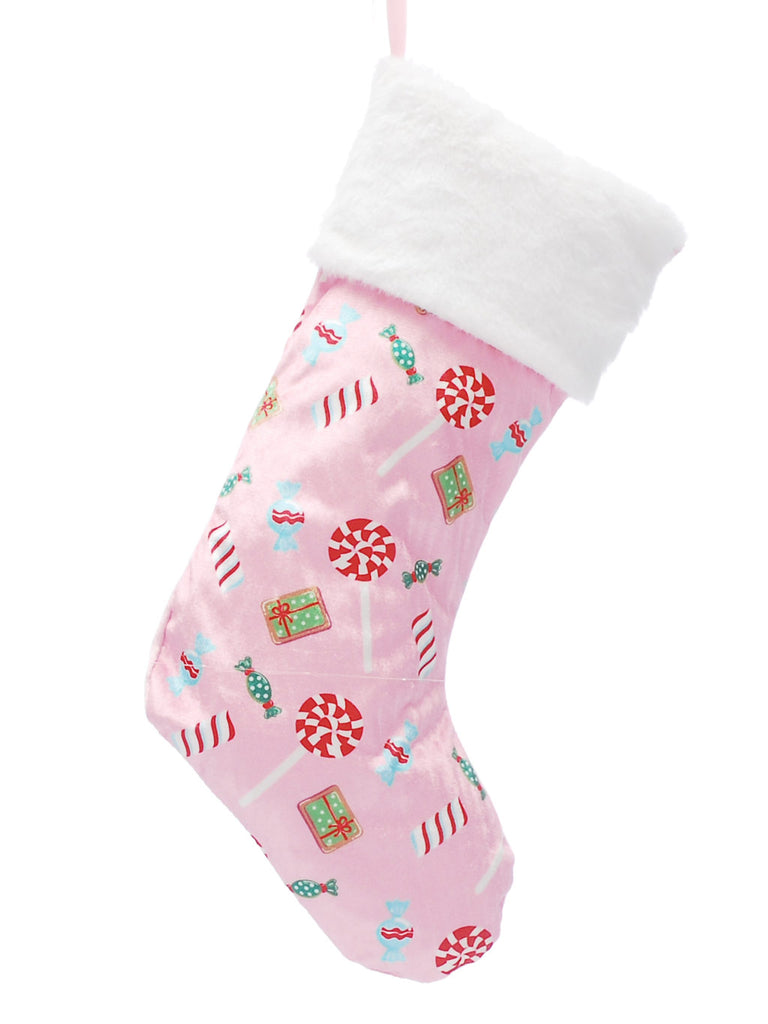 46cm Pink Stocking with Candy Sweets
