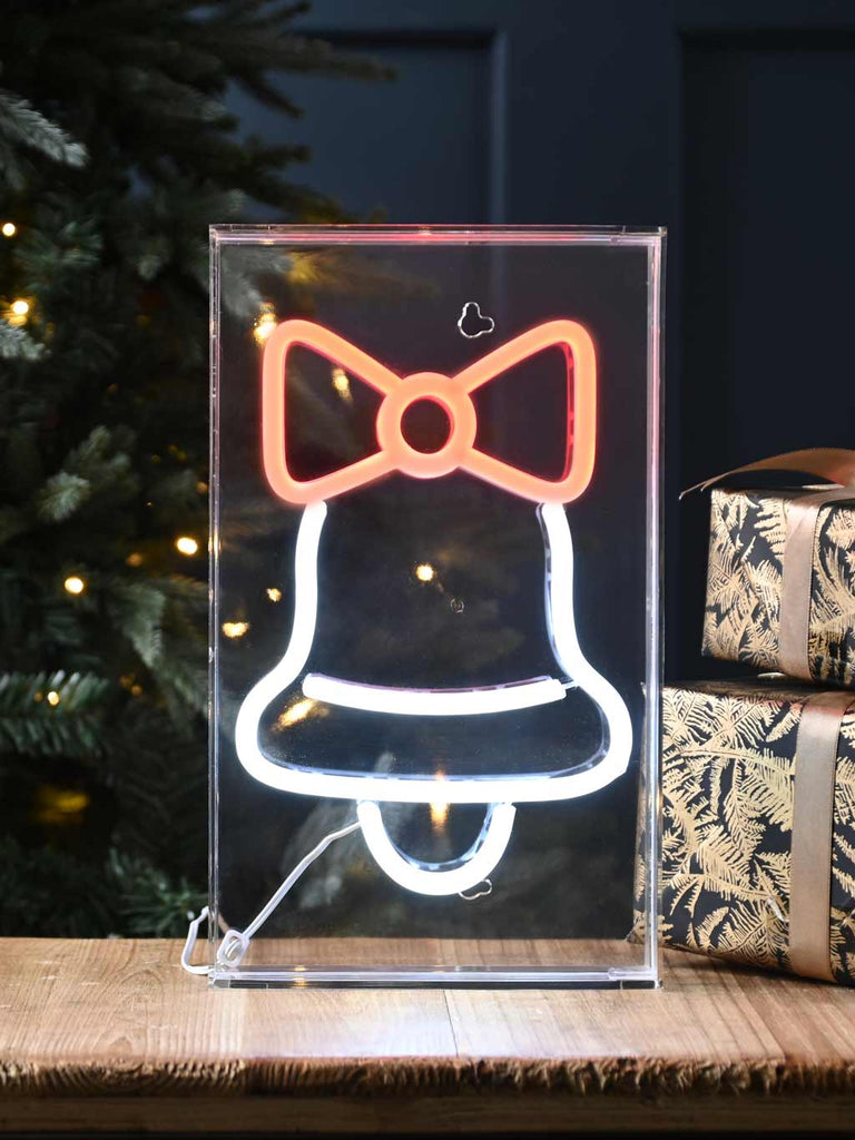 30cm Neon Flex Bell Sign - White/Red