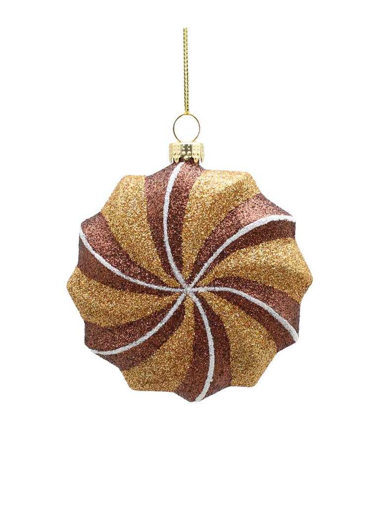 9cm Hanging Brown/White Glitter Cookie