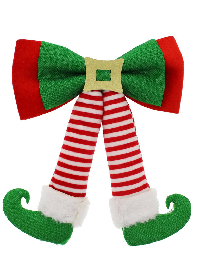 31cm Elf Dangly Legs Bow Green Glittered Shoes