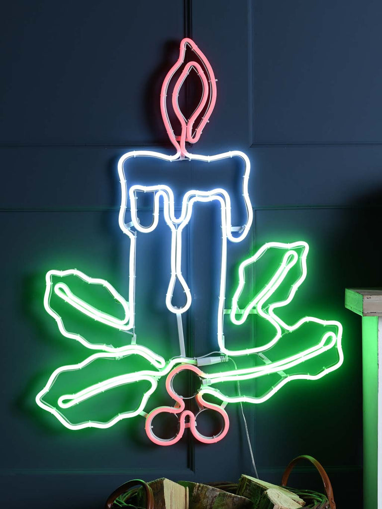 58cm Neon Flex Candle - Multicolour