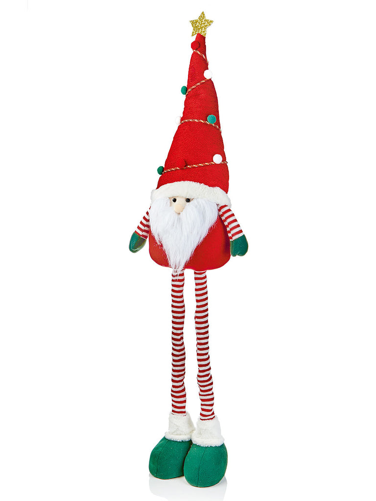1.2M Standing Pom Pom Santa with Extendable Striped Legs