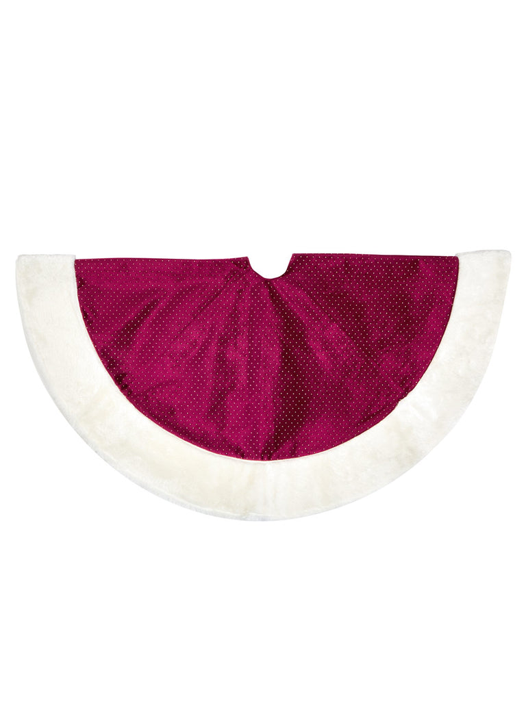 90cm Burgundy with Gold Spots Tree Skirt
