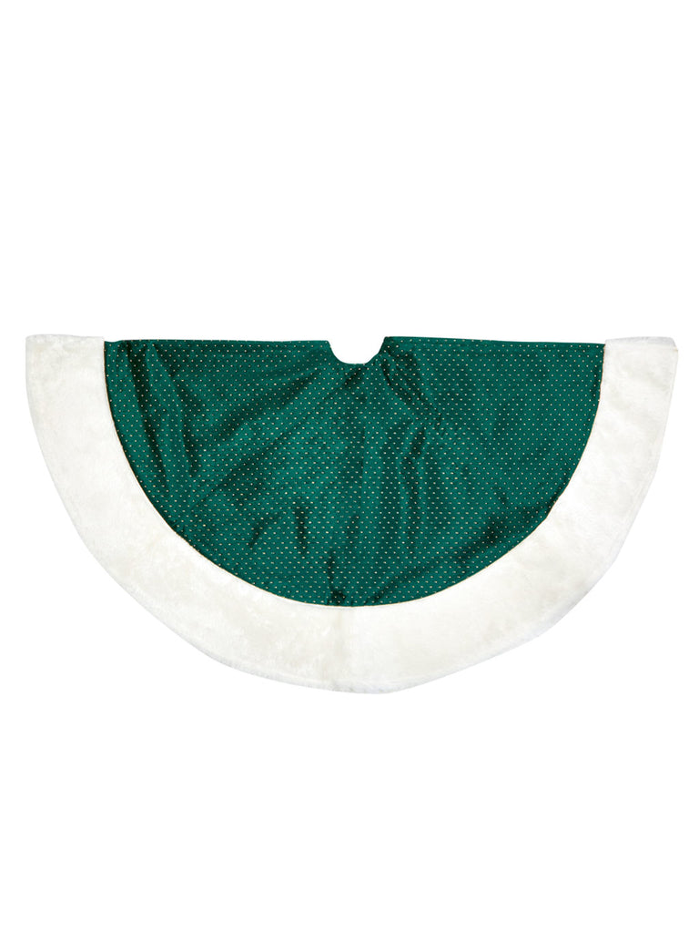 90cm Emerald Green with Gold Spots Tree Skirt