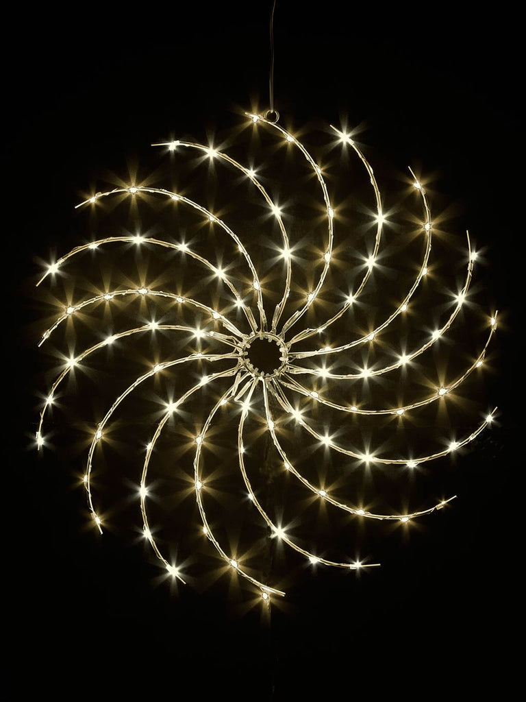 50cm Iron Wheel Silhouette w/96 Warm White Copper Wire LEDs