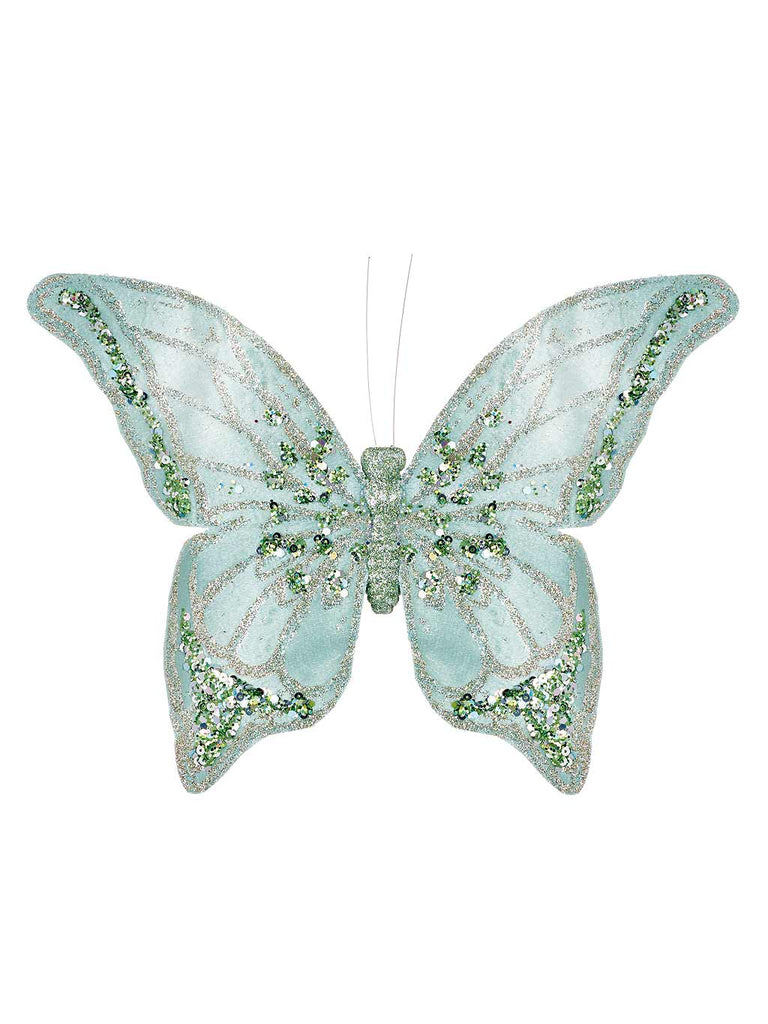 25cm Green Butterfly on Clip Light Green