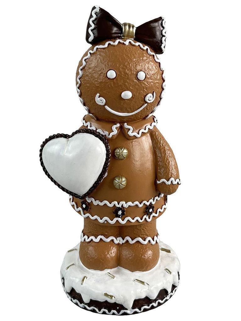 18.6cm Gingerbread Lady with Large Bow & Heart Ornament