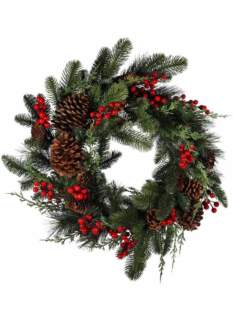 60cm Wreath with Berries & Acorns