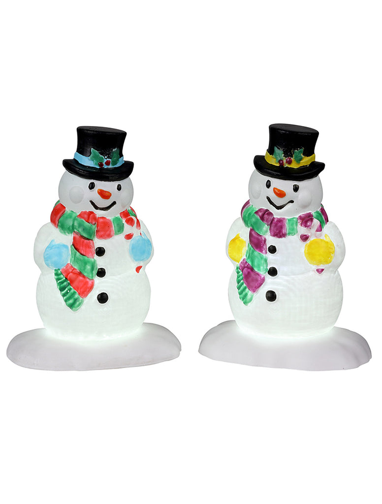 Holly Hat Snowman, Set Of 2, B/O (4.5V)