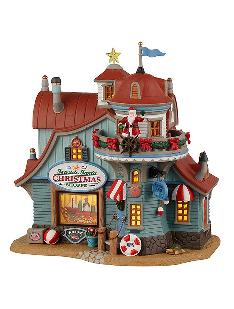 Seaside Santa Xmas Shoppe, B/O Led