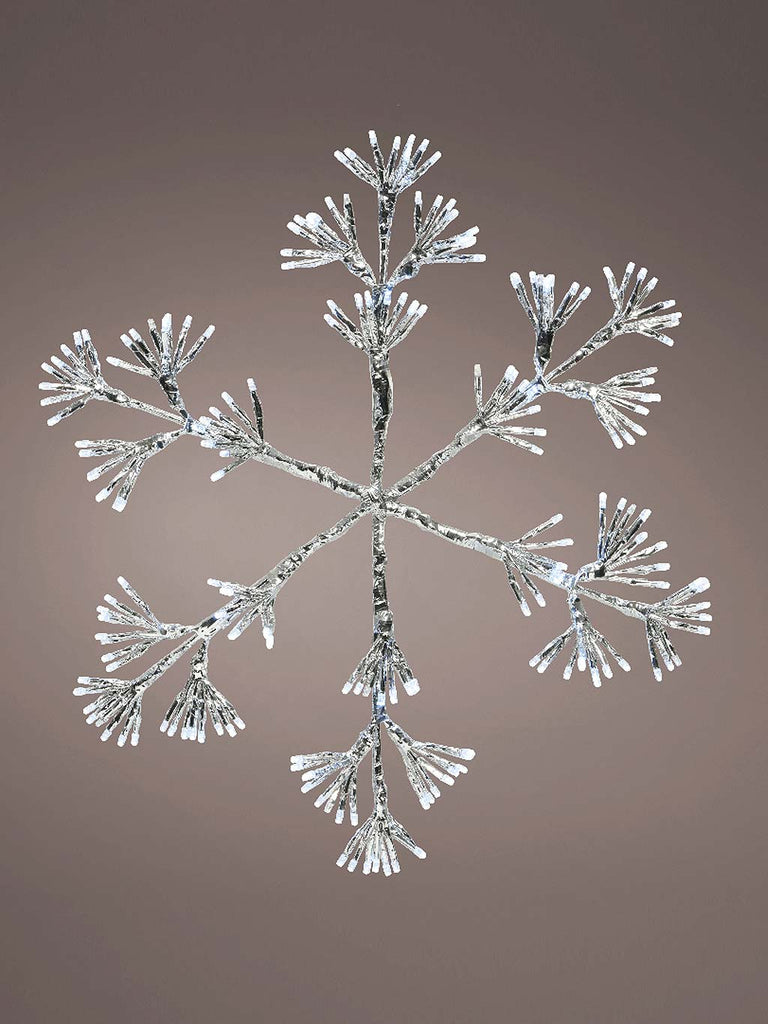 78cm Starburst Flashing Snowflake - White