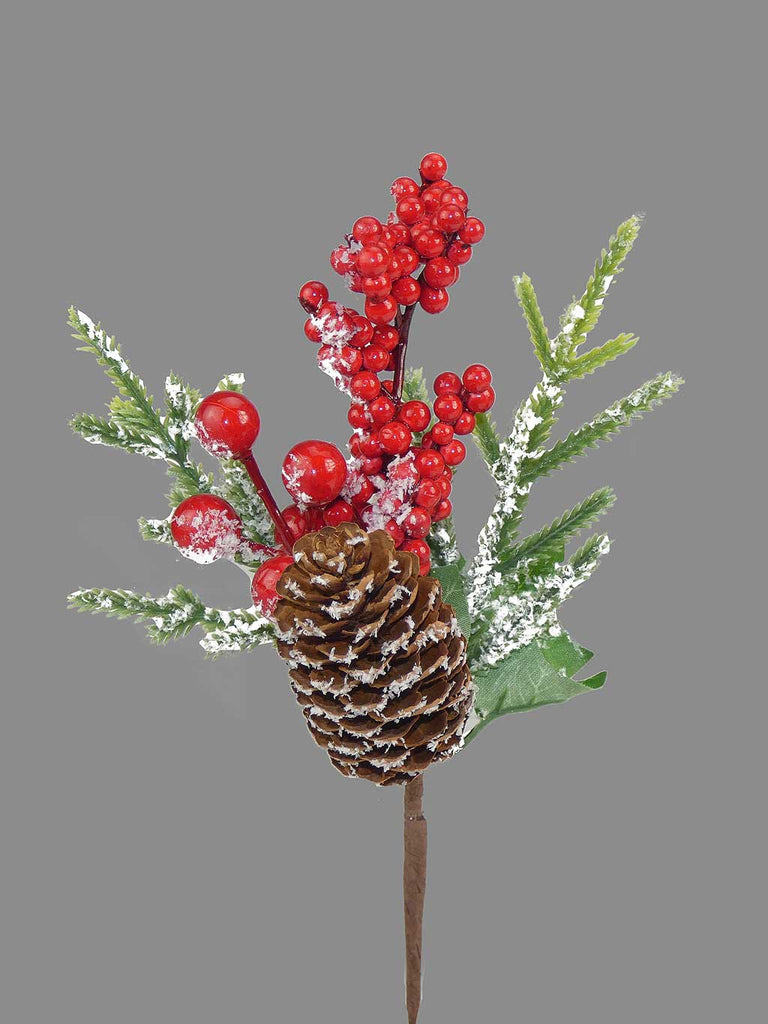 22cm Berry Cone Pick Frosted