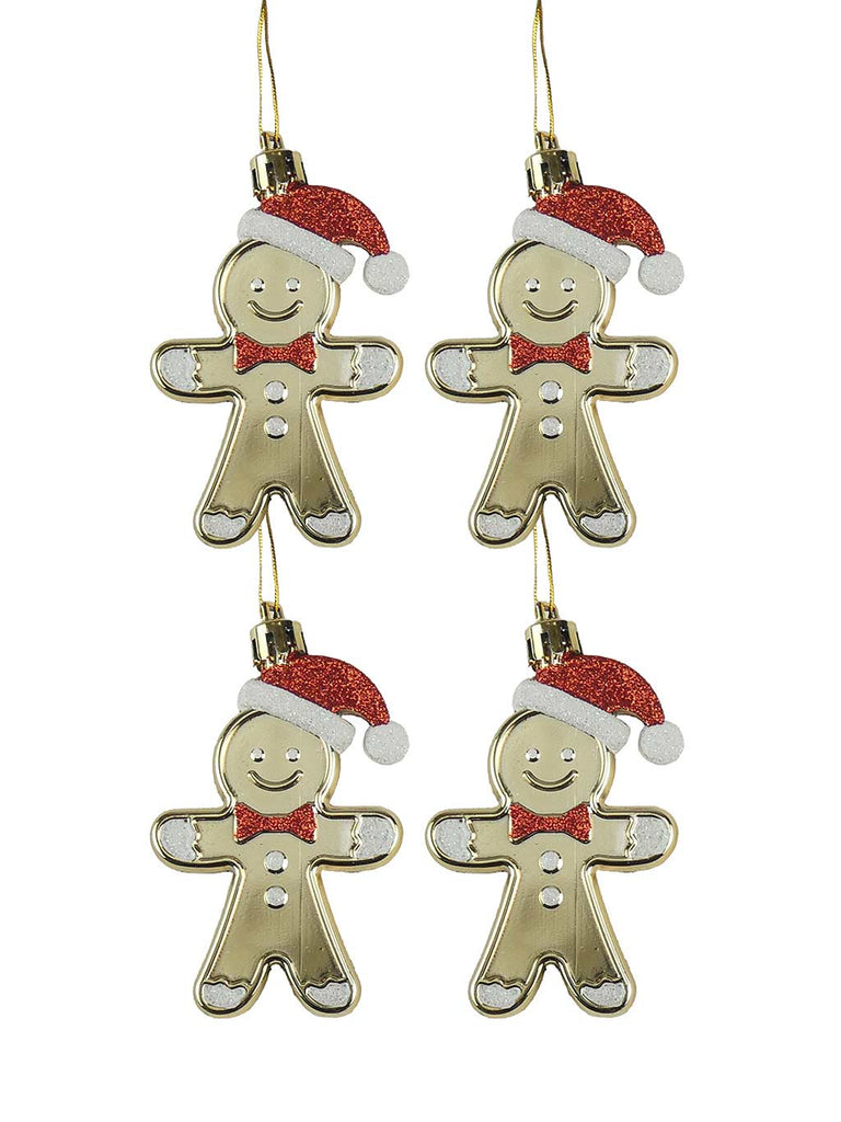 Pk 4 x 7.5cm Gingerbread Tree Decorations
