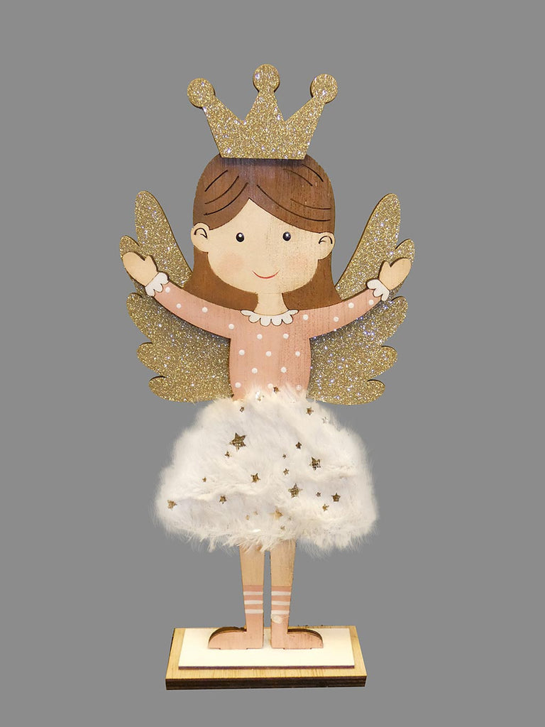 31cm Standing Wooden Angel