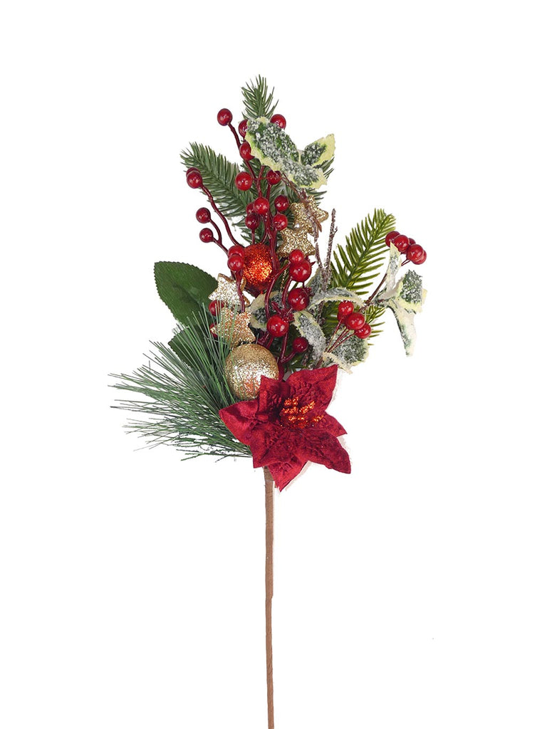 52cm Poinsettia Berry & Foliage