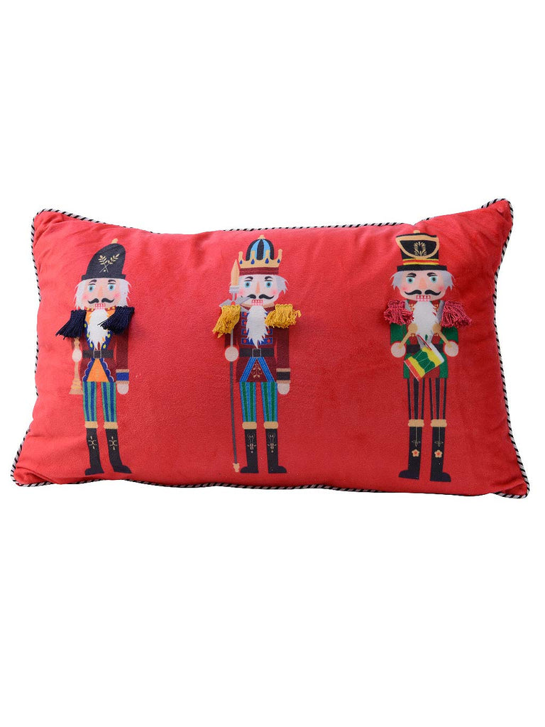 50x30cm Cushion with Velvet Nutcracker Print