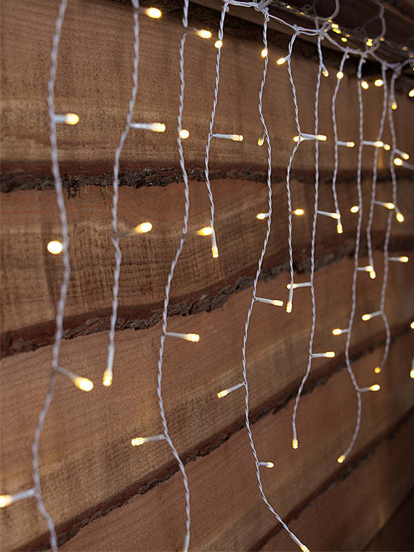 100 LED Battery Operated Icicle Lights - Warm White