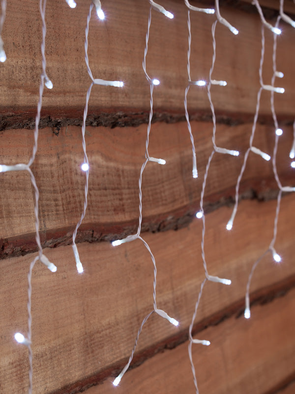 100 LED Battery Operated Icicle Lights - White