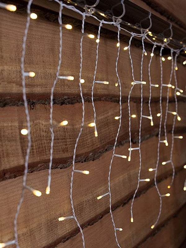 200 Battery Operated Fit & Forget Icicle Lights - Warm White