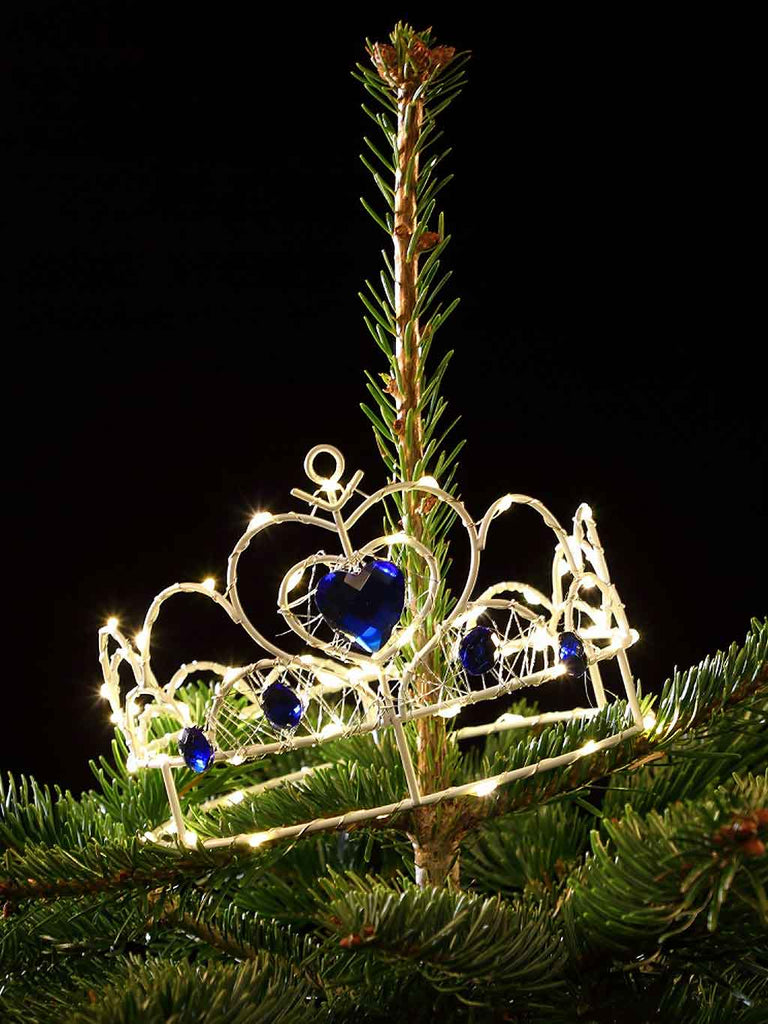 18cm Queens Crown Tree Topper - Warm White