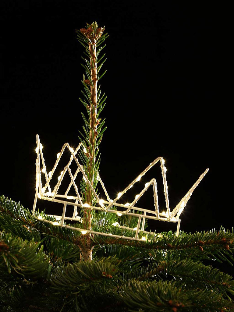 18cm Kings Crown Tree Topper - Warm White