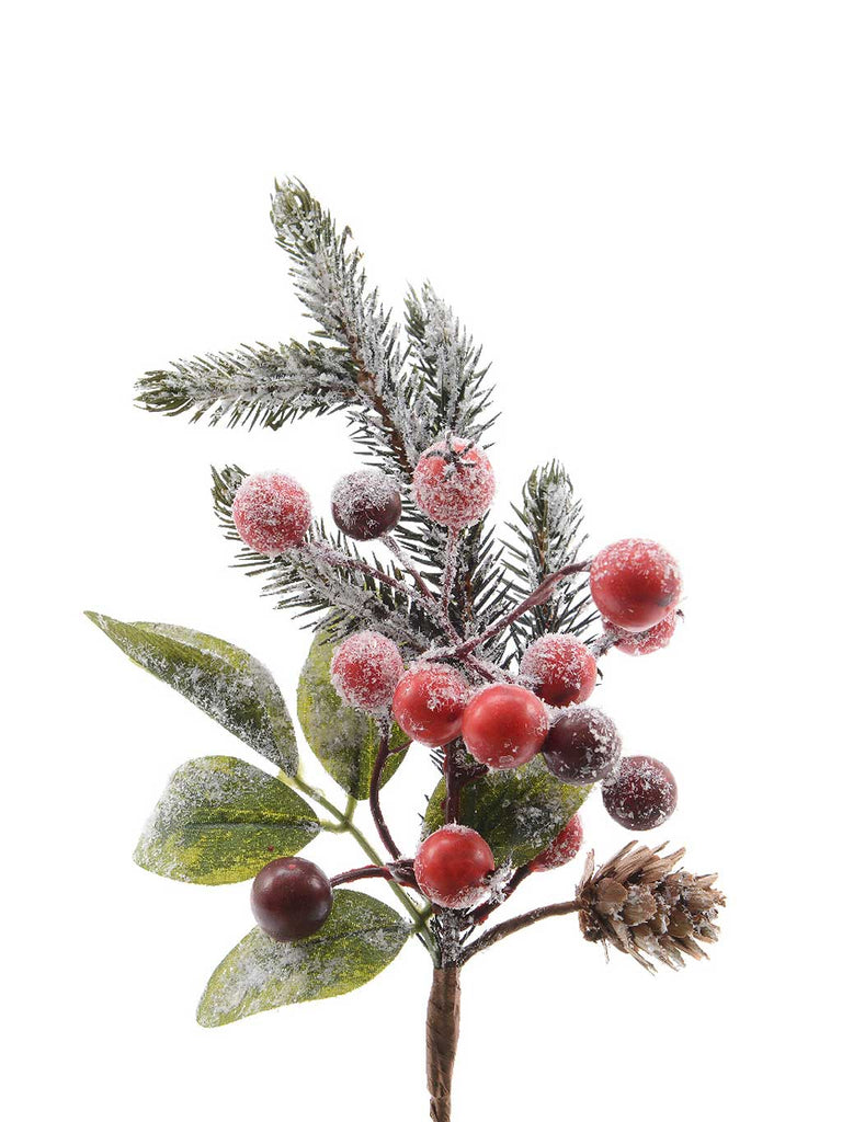24cm Snowy Decorated Berry Pick