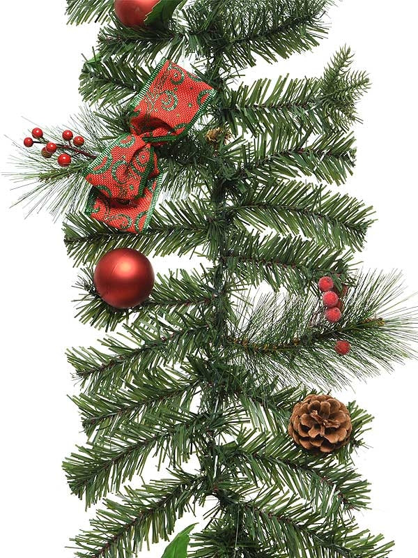 1.8M Bauble Decorated Garland