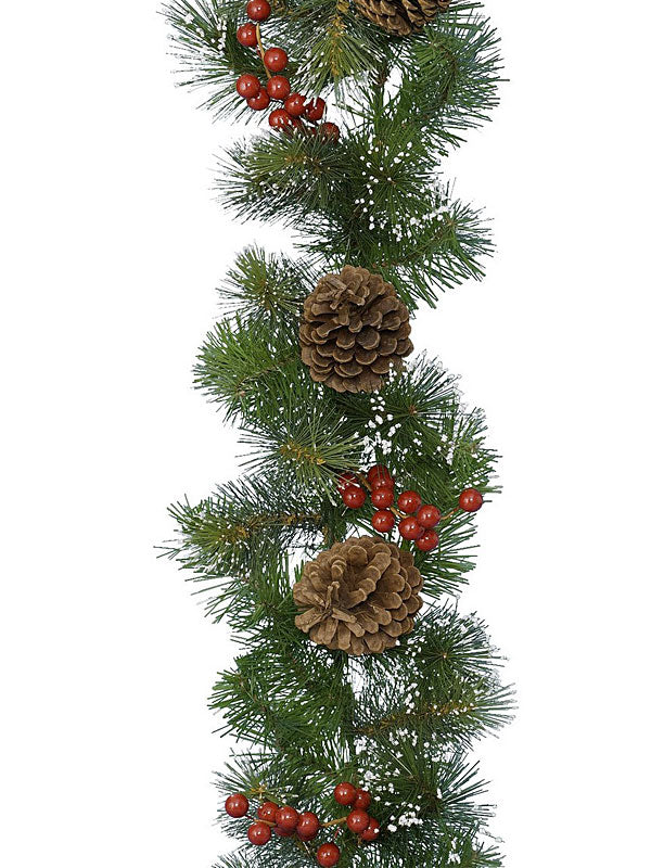 2.7M (9ft) Ipswich Garland with Berries & Pinecones