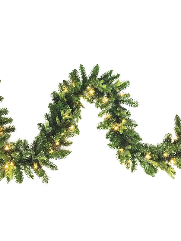 9ft (2.7M) St. Moritz Fir Pre-Lit Garland with PE-PVC & 50 LEDs