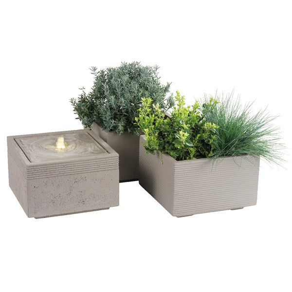 Stackable Square Water Feature with Planter