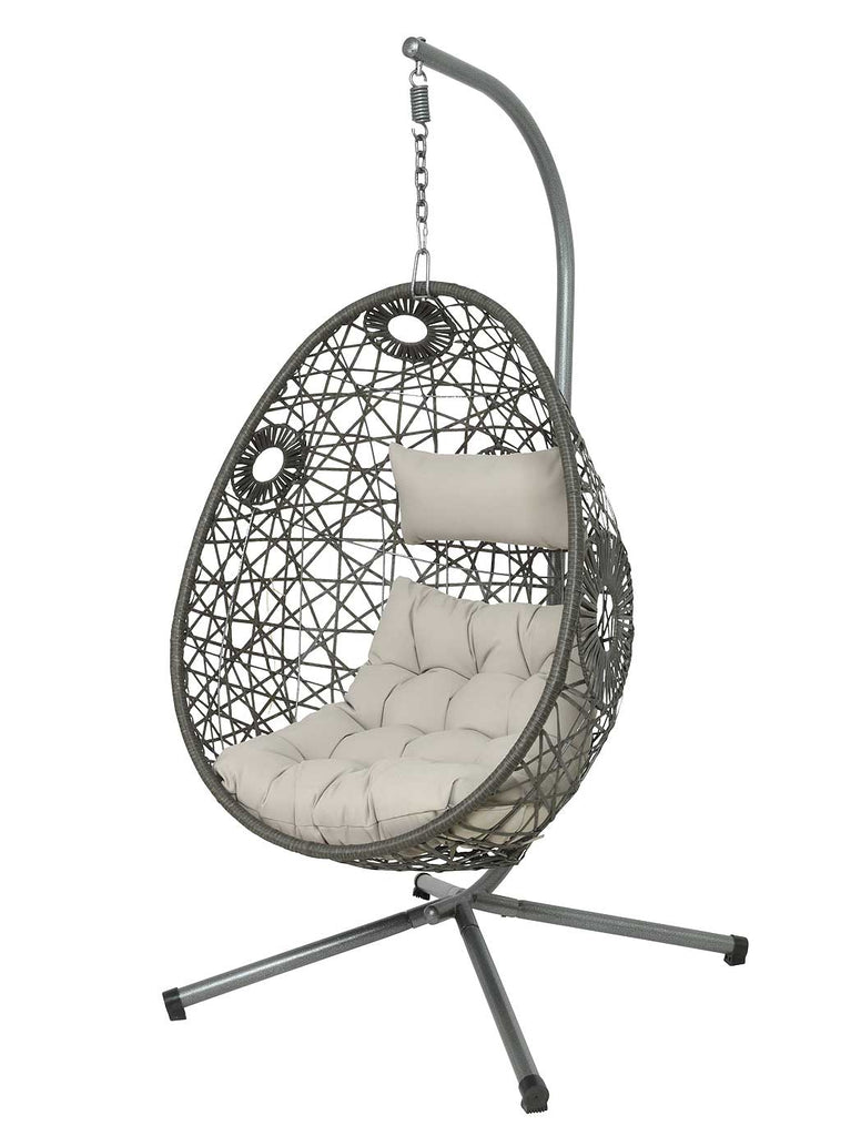 Figari Outdoor Wicker Egg Chair - Grey