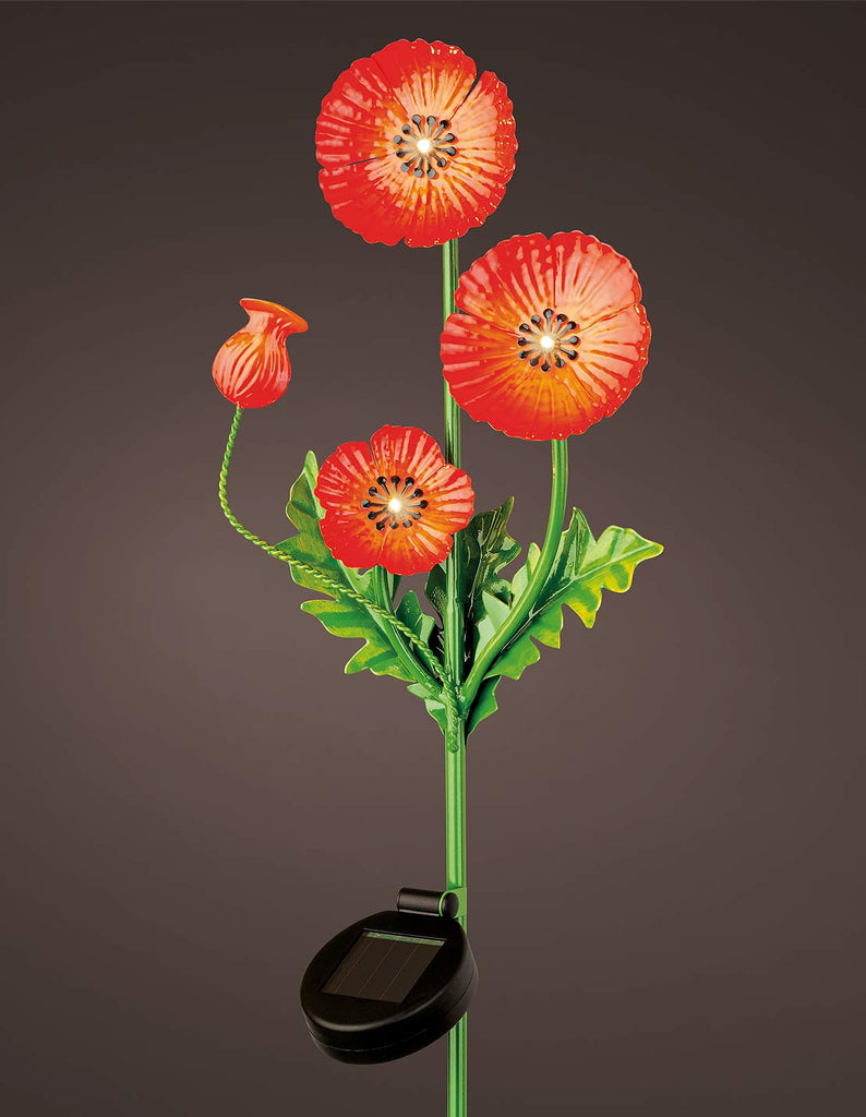 Solar Poppy Flower Stake Light