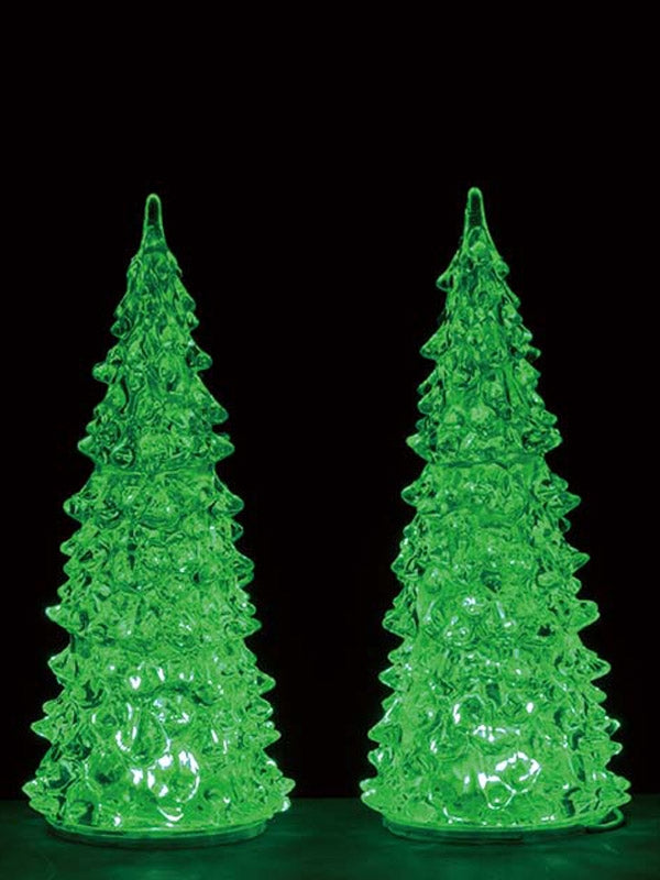 Set of 2 Colour Changing Crystal Lighted Tree, Medium, B/O (4.5V)