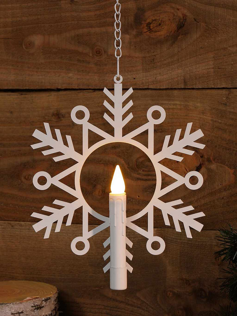 29cm White Hanging Snowflake